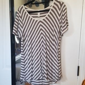 Lularoe classic grey&white stripped top